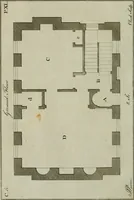 An illustration from Oikidia, or, Nutshells : being ichnographic distributions for small villas, chiefly upon oeconomical principles : in seven classes, with occasional remarks (1785)