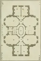 An illustration from Oikidia, or, Nutshells : being ichnographic distributions for small villas, chiefly upon oeconomical principles : in seven classes, with occasional remarks (1785)