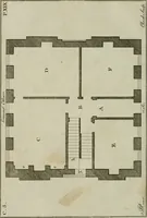 An illustration from Oikidia, or, Nutshells : being ichnographic distributions for small villas, chiefly upon oeconomical principles : in seven classes, with occasional remarks (1785)