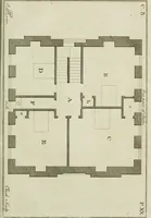 An illustration from Oikidia, or, Nutshells : being ichnographic distributions for small villas, chiefly upon oeconomical principles : in seven classes, with occasional remarks (1785)
