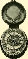 An illustration from Old clocks and watches & their makers, being an historical and descriptive account of the different styles of clocks and watches of the past, in England and abroad, to which is added a list of ten thousand makers (1904)
