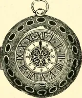 An illustration from Old clocks and watches & their makers, being an historical and descriptive account of the different styles of clocks and watches of the past, in England and abroad, to which is added a list of ten thousand makers (1904)