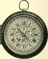 An illustration from Old clocks and watches & their makers, being an historical and descriptive account of the different styles of clocks and watches of the past, in England and abroad, to which is added a list of ten thousand makers (1904)