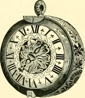 An illustration from Old clocks and watches & their makers, being an historical and descriptive account of the different styles of clocks and watches of the past, in England and abroad, to which is added a list of ten thousand makers (1904)