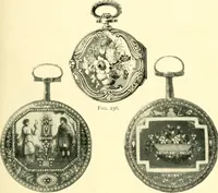 An illustration from Old clocks and watches & their makers, being an historical and descriptive account of the different styles of clocks and watches of the past, in England and abroad, to which is added a list of ten thousand makers (1904)