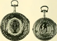 An illustration from Old clocks and watches & their makers, being an historical and descriptive account of the different styles of clocks and watches of the past, in England and abroad, to which is added a list of ten thousand makers (1904)