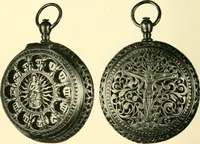 An illustration from Old clocks and watches & their makers, being an historical and descriptive account of the different styles of clocks and watches of the past, in England and abroad, to which is added a list of ten thousand makers (1904)