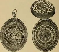 An illustration from Old clocks and watches & their makers : being an historical and descriptive account of the different styles of clocks and watches of the past, in England and abroad, to which is added a list of nearly twelve thousand makers (1922)