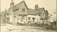 An illustration from Old cottages & farm-houses in Surrey / illustrated on one hundred collotype plates from photographs specially taken by W. Galsworthy Davie, with an introduction and numerous sketches by W. Curtis Green (1908)