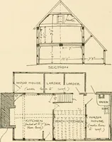 An illustration from Old cottages & farm-houses in Surrey / illustrated on one hundred collotype plates from photographs specially taken by W. Galsworthy Davie, with an introduction and numerous sketches by W. Curtis Green (1908)