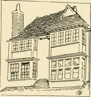 An illustration from Old cottages & farm-houses in Surrey / illustrated on one hundred collotype plates from photographs specially taken by W. Galsworthy Davie, with an introduction and numerous sketches by W. Curtis Green (1908)