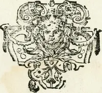 An illustration from Oliva lauro suaviter et juste sociata, quam juxta veterem illam curiae gnomen Herbipolis sola judicat, ense et stola, coronario opere contextam, recèns inuncto, ac mithrâ verendo vertici, reverendissimi, et celsissimi principis ac domini D. Ioannis Godefridi, S.R.I. principis ecclesiae Herbipolensis episcopi, Franciae Orientalis ducis, &c. principis ac domini nostri clementissimi ... : ipsâ solennis consecrationis festâ die 4. cal. januarij submississimo obsequio offerebat devotissimum Societatis Jesu Collegium Herbipoli (1686)