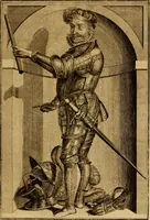 An illustration from Ombrassische Helden-Rüst-Kammer : welche von Ferdinanden, Ertzhertzogen zu Oesterreich, herrlich angerichtet (1735)