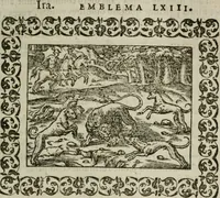 An illustration from Omnia Andreae Alciati v. c. emblemata : cum commentariis, quibus emblematum omnium aperta origine, mens authoris explicatur, & obscura omnia dubiaque illustrantur (1583)
