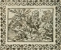 An illustration from Omnia Andreae Alciati v. c. emblemata : cum commentariis, quibus emblematum omnium aperta origine, mens authoris explicatur, & obscura omnia dubiaque illustrantur (1583)