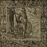An illustration from Omnia Andreae Alciati v.c. emblemata : cum commentariis, quibus emblematum omnium aperta origine, mens auctoris explicatur, & obscura omnia dubiaque illustrantur (1581)
