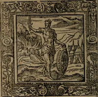 An illustration from Omnia Andreae Alciati v.c. emblemata : cum commentariis, quibus emblematum omnium aperta origine, mens auctoris explicatur, & obscura omnia dubiaque illustrantur (1581)
