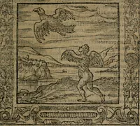 An illustration from Omnia Andreae Alciati v.c. emblemata : cum commentariis, quibus emblematum omnium aperta origine, mens auctoris explicatur, & obscura omnia dubiaque illustrantur (1581)