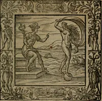 An illustration from Omnia Andreae Alciati v.c. emblemata : cum commentariis, quibus emblematum omnium aperta origine, mens auctoris explicatur, & obscura omnia dubiaque illustrantur (1581)