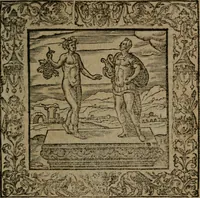 An illustration from Omnia Andreae Alciati v.c. emblemata : cum commentariis, quibus emblematum omnium aperta origine, mens auctoris explicatur, & obscura omnia dubiaque illustrantur (1581)