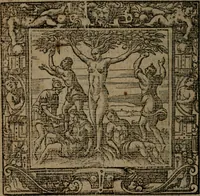 An illustration from Omnia Andreae Alciati v.c. emblemata : cum commentariis, quibus emblematum omnium aperta origine, mens auctoris explicatur, & obscura omnia dubiaque illustrantur (1581)