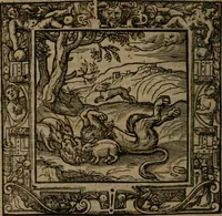 An illustration from Omnia Andreae Alciati v.c. emblemata : cum commentariis, quibus emblematum omnium aperta origine, mens auctoris explicatur, & obscura omnia dubiaque illustrantur (1581)
