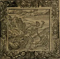 An illustration from Omnia Andreae Alciati v.c. emblemata : cum commentariis, quibus emblematum omnium aperta origine, mens auctoris explicatur, & obscura omnia dubiaque illustrantur (1581)
