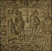 An illustration from Omnia Andreae Alciati v.c. emblemata : cum commentariis, quibus emblematum omnium aperta origine, mens auctoris explicatur, & obscura omnia dubiaque illustrantur (1581)