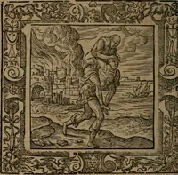 An illustration from Omnia Andreae Alciati v.c. emblemata : cum commentariis, quibus emblematum omnium aperta origine, mens auctoris explicatur, & obscura omnia dubiaque illustrantur (1581)