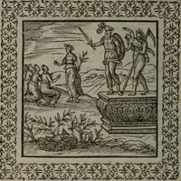 An illustration from Omnia Andreae Alciati v.c. emblemata : cum commentariis, quibus emblematum omnium aperta origine, mens auctoris explicatur, & obscura omnia dubiáque illustrantur (1577)
