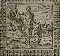An illustration from Omnia Andreae Alciati v.c. emblemata : cum commentariis, quibus emblematum omnium aperta origine, mens auctoris explicatur, & obscura omnia dubiáque illustrantur (1577)