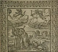 An illustration from Omnia Andreae Alciati v.c. emblemata : cum commentariis, quibus emblematum omnium aperta origine, mens auctoris explicatur, & obscura omnia dubiáque illustrantur (1577)