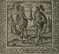 An illustration from Omnia Andreae Alciati v.c. emblemata : cum commentariis, quibus emblematum omnium aperta origine, mens auctoris explicatur, & obscura omnia dubiáque illustrantur (1577)