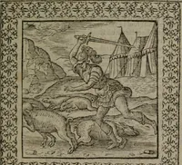 An illustration from Omnia Andreae Alciati v.c. emblemata : cum commentariis, quibus emblematum omnium aperta origine, mens auctoris explicatur, & obscura omnia dubiáque illustrantur (1577)