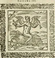 An illustration from Omnia Andreae Alciati V.C. Emblemata : cum commentariis, quibus emblematum detecta origine, dubia omnia, et obscura illustrantur (1602)