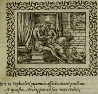 An illustration from Omnia Andreae Alciati v.c. emblemata : cum commentariis, quibus emblematum omnium aperta origine, mens authoris explicatur, & obscura omnia dubiaque illustrantur (1583)