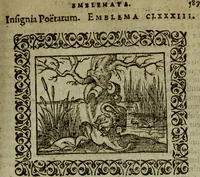 An illustration from Omnia Andreae Alciati v.c. emblemata : cum commentariis, quibus emblematum omnium aperta origine, mens authoris explicatur, & obscura omnia dubiaque illustrantur (1583)