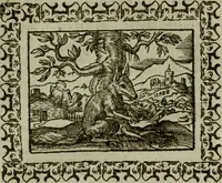 An illustration from Omnia Andreae Alciati v.c. emblemata : cum commentariis, quibus emblematum omnium aperta origine, mens authoris explicatur, & obscura omnia dubiaque illustrantur (1583)