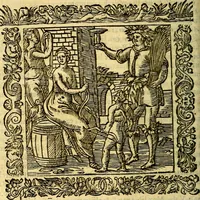 An illustration from Omnia Andreae Alciati v.c. emblemata, cum commentariis, quibus emblematum aperta origine mens auctoris explicatur, & obscura omnia, dubiáque illustrantur Adiectae ad calcem Notae posteriores (1589)