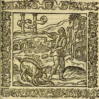 An illustration from Omnia Andreae Alciati v.c. emblemata, cum commentariis, quibus emblematum aperta origine mens auctoris explicatur, & obscura omnia, dubiáque illustrantur Adiectae ad calcem Notae posteriores (1589)