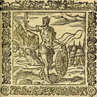 An illustration from Omnia Andreae Alciati v.c. emblemata, cum commentariis, quibus emblematum aperta origine mens auctoris explicatur, & obscura omnia, dubiáque illustrantur Adiectae ad calcem Notae posteriores (1589)
