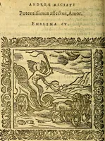An illustration from Omnia Andreae Alciati v.c. emblemata, cum commentariis, quibus emblematum aperta origine mens auctoris explicatur, & obscura omnia, dubiáque illustrantur Adiectae ad calcem Notae posteriores (1589)