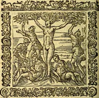 An illustration from Omnia Andreae Alciati v.c. emblemata, cum commentariis, quibus emblematum aperta origine mens auctoris explicatur, & obscura omnia, dubiáque illustrantur Adiectae ad calcem Notae posteriores (1589)
