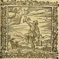 An illustration from Omnia Andreae Alciati v.c. emblemata, cum commentariis, quibus emblematum aperta origine mens auctoris explicatur, & obscura omnia, dubiáque illustrantur Adiectae ad calcem Notae posteriores (1589)