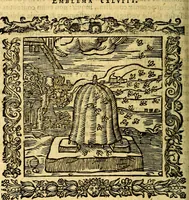 An illustration from Omnia Andreae Alciati v.c. emblemata, cum commentariis, quibus emblematum aperta origine mens auctoris explicatur, & obscura omnia, dubiáque illustrantur Adiectae ad calcem Notae posteriores (1589)