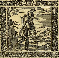 An illustration from Omnia Andreae Alciati v.c. emblemata, cum commentariis, quibus emblematum aperta origine mens auctoris explicatur, & obscura omnia, dubiáque illustrantur Adiectae ad calcem Notae posteriores (1589)