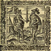 An illustration from Omnia Andreae Alciati v.c. emblemata, cum commentariis, quibus emblematum aperta origine mens auctoris explicatur, & obscura omnia, dubiáque illustrantur Adiectae ad calcem Notae posteriores (1589)