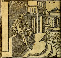 An illustration from Omnia D. And. Alciati emblemata : ad quae singula, praeter concinnas acutásque inscriptiones, lepidas & expressas imagines, ac caetera omnia, quae prioribus nostris editionibus cúm ad eorum distinctionem, tum ad ornatum & correctionem adhibita continebantur, : nunc primùm perelegantia persubtiliáq[ue] adiecta sunt epimuthia, quibus emblematum amplitudo quaecunq[ue] in iis dubia sunt aut obscura, tanquam perspicuis illustrantur (1566)