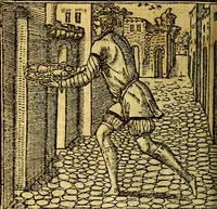 An illustration from Omnia D. And. Alciati emblemata : ad quae singula, praeter concinnas acutásque inscriptiones, lepidas & expressas imagines, ac caetera omnia, quae prioribus nostris editionibus cúm ad eorum distinctionem, tum ad ornatum & correctionem adhibita continebantur, : nunc primùm perelegantia persubtiliáq[ue] adiecta sunt epimuthia, quibus emblematum amplitudo quaecunq[ue] in iis dubia sunt aut obscura, tanquam perspicuis illustrantur (1566)
