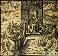 An illustration from Omnia D. And. Alciati emblemata : ad quae singula, praeter concinnas acutásque inscriptiones, lepidas & expressas imagines, ac caetera omnia, quae prioribus nostris editionibus cúm ad eorum distinctionem, tum ad ornatum & correctionem adhibita continebantur, : nunc primùm perelegantia persubtiliáq[ue] adiecta sunt epimuthia, quibus emblematum amplitudo quaecunq[ue] in iis dubia sunt aut obscura, tanquam perspicuis illustrantur (1566)